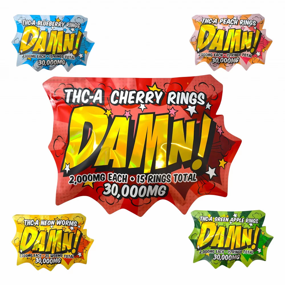 DAMN! THC-A Gummies 30,000mg - 15 Gummies (Super Potent)