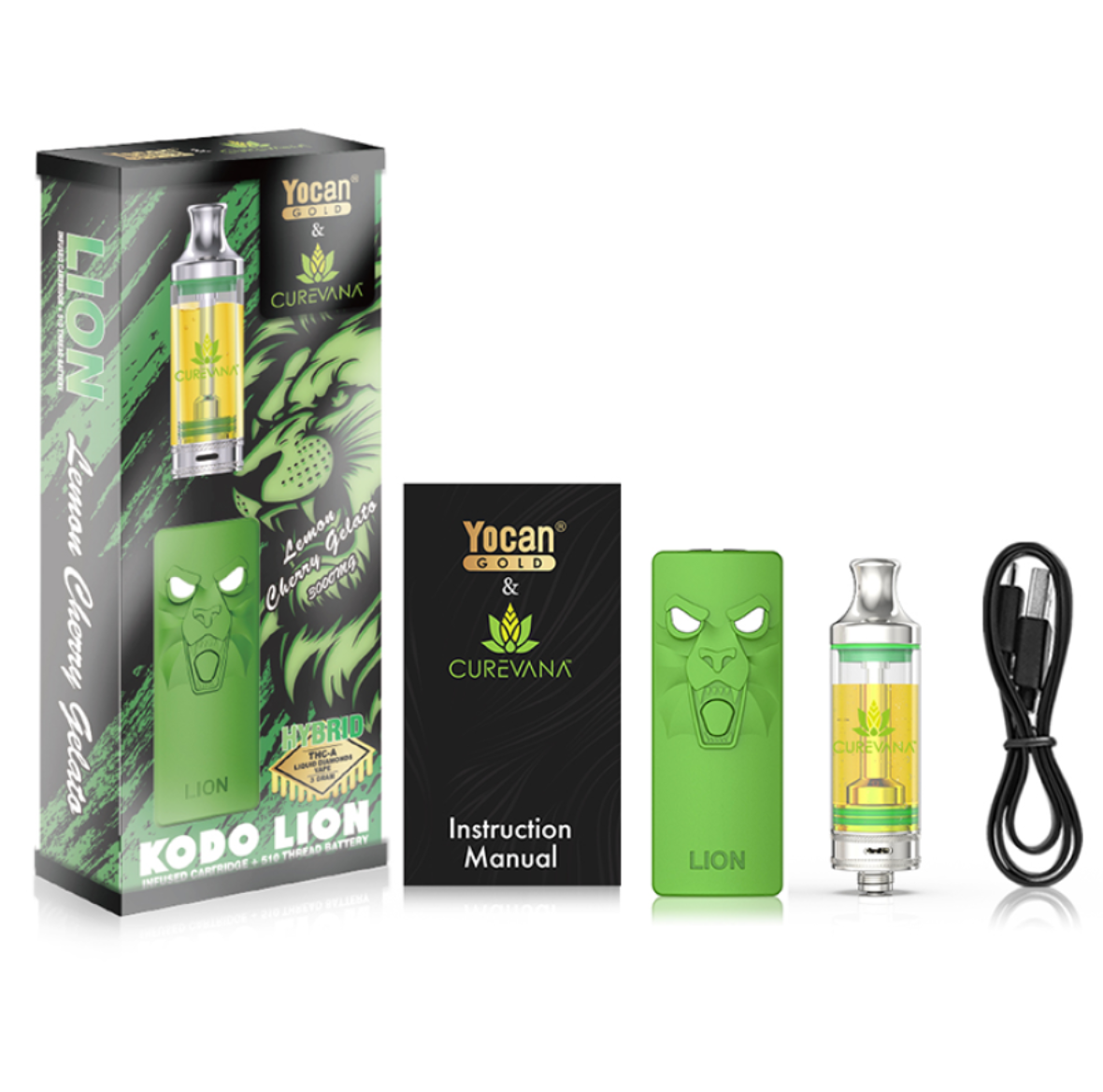 Yocan Gold X Curevana THC-A Liquid Diamond Vape Cartridge W/ Battery Kit (3 Grams)