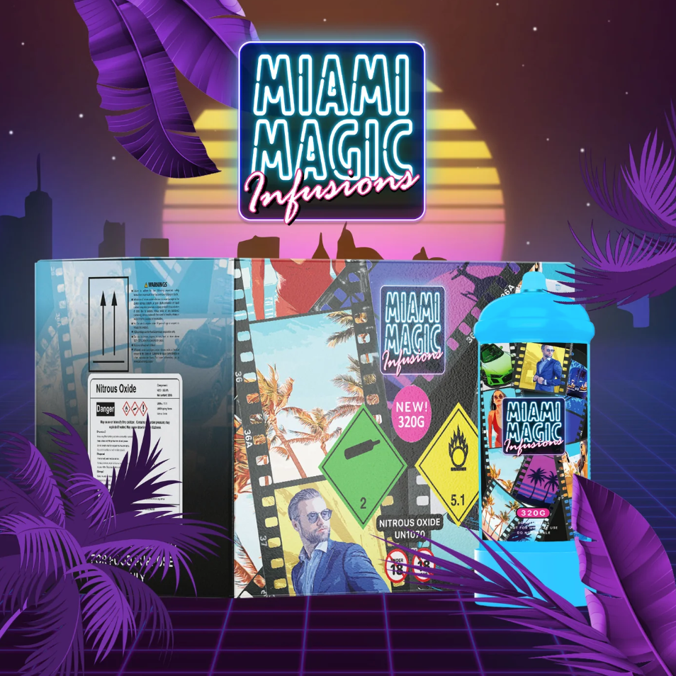 Miami Magic Infusions 320g N20 Cream Charger Canister (6 Pack)