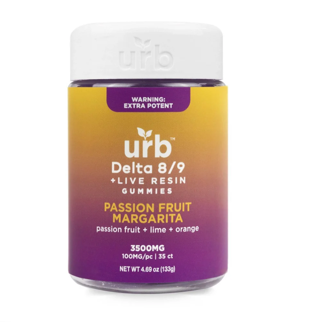 URB DELTA 8/9 + LIVE RESIN THC Gummies 3500MG - PASSION FRUIT MARGARITA