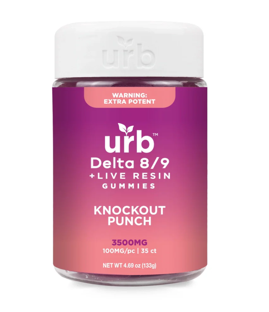 URB DELTA 8/9 + LIVE RESIN THC Gummies 3500MG - KNOCKOUT PUNCH