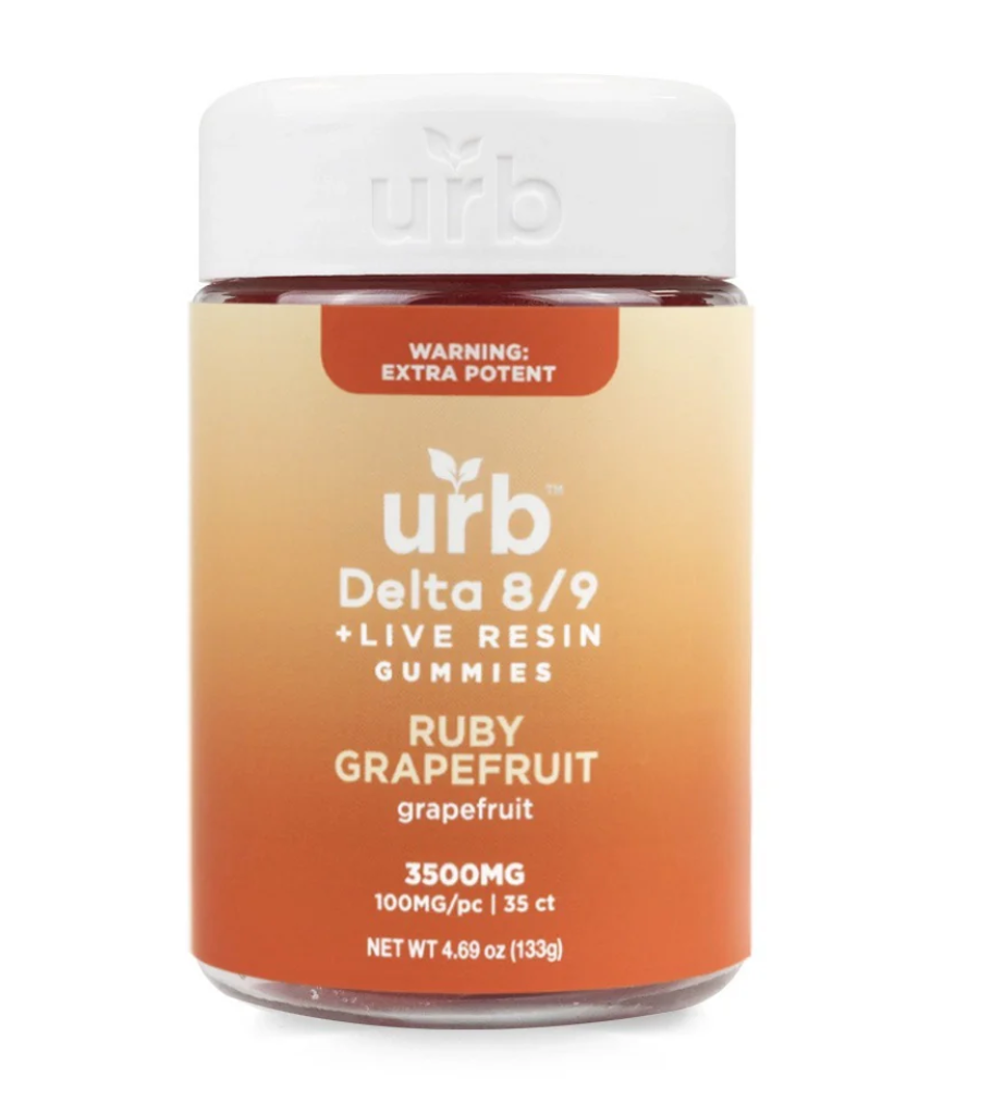 URB DELTA 8/9 + LIVE RESIN THC Gummies 3500MG - RUBY GRAPEFRUIT