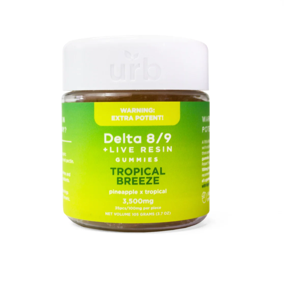 URB DELTA 8/9 + LIVE RESIN THC Gummies 3500MG - TROPICAL BREEZE