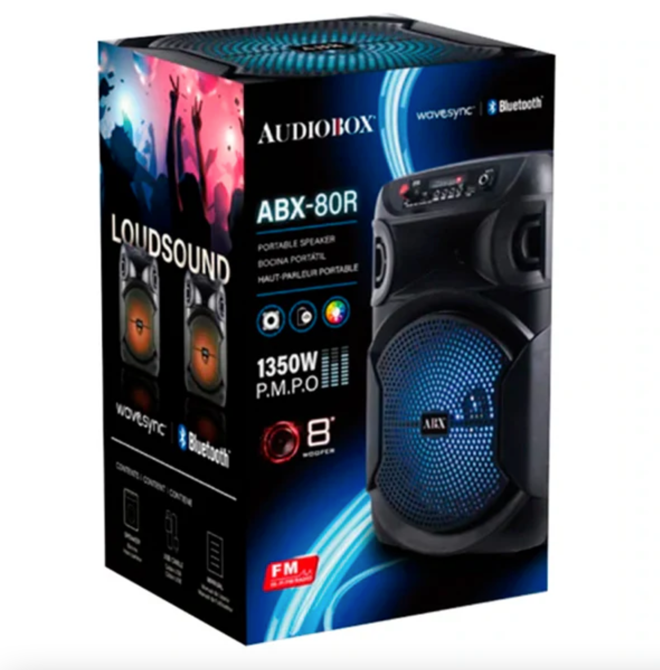 Audiobox ABX-80R Portable Bluetooth Party Stereo Speaker 8"