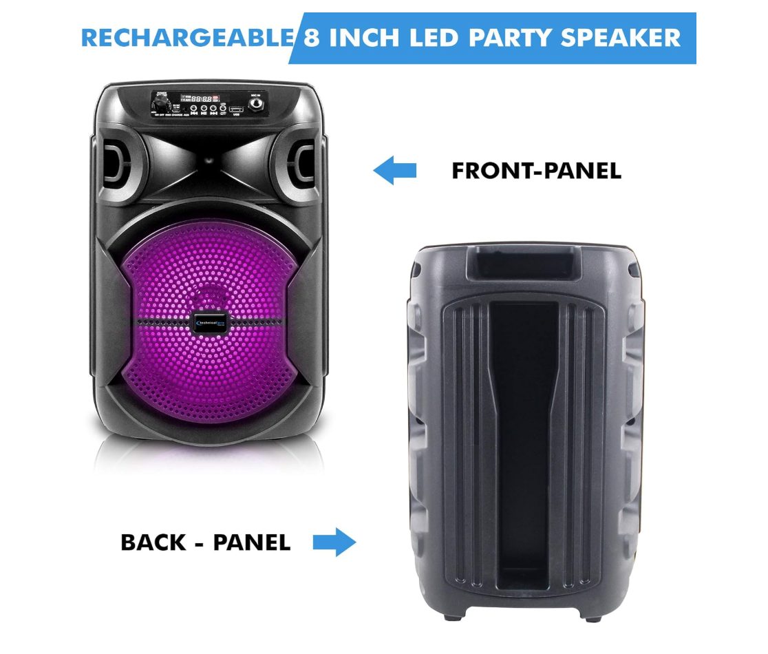 Audiobox ABX-80R Portable Bluetooth Party Stereo Speaker 8"