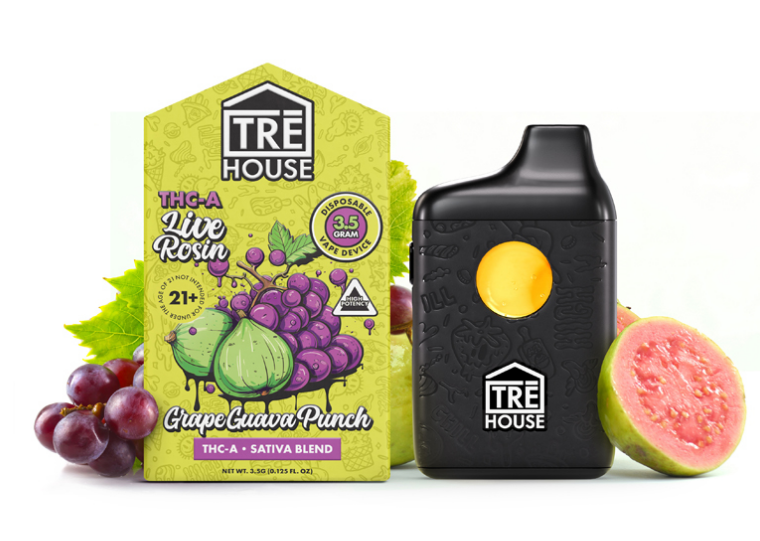 Tre House - Grape Guava Punch Sativa Live Rosin THCA Vape Pen