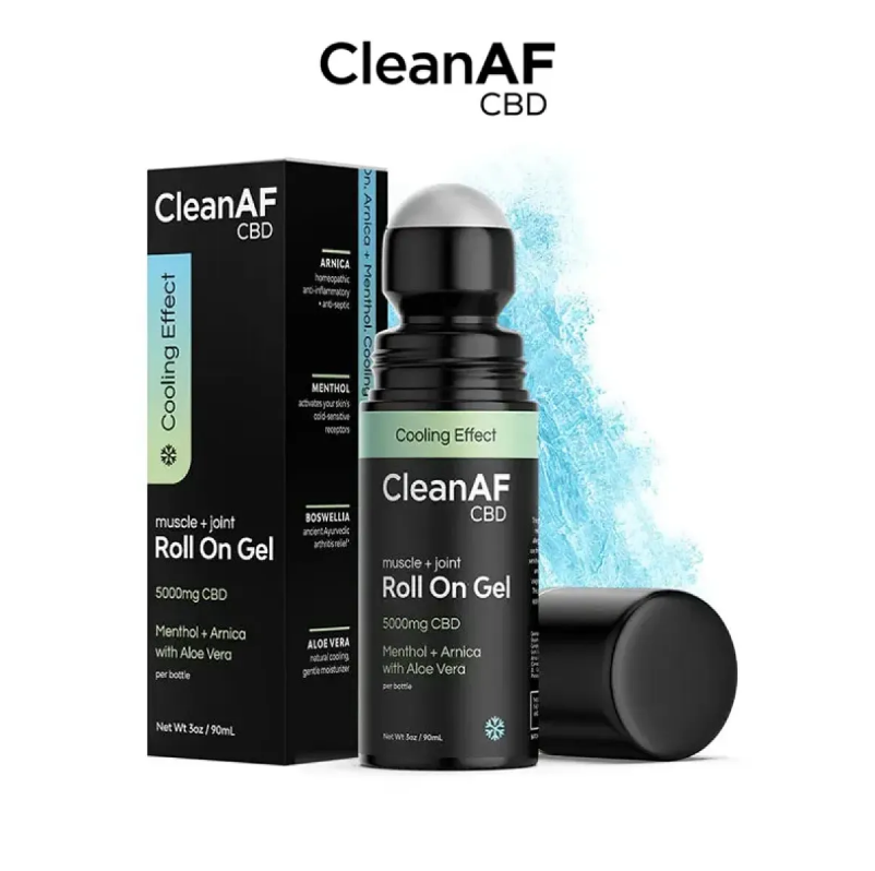 CLEANAF CBD Pain Relief Cooling Roll On Gel 5000MG 3.4oz