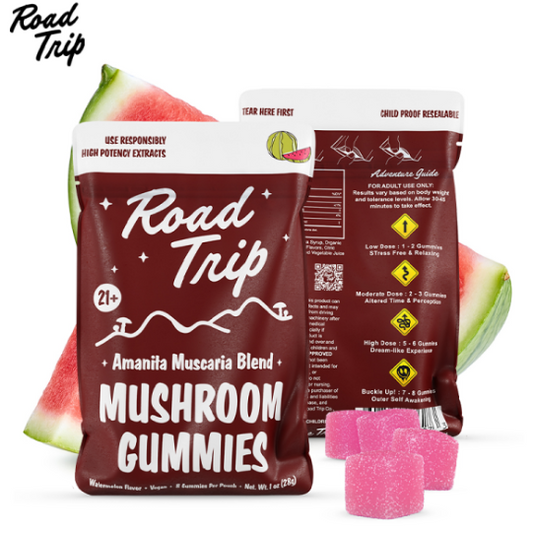 Road Trip - Aminta Muscaria Blend Magic Mushroom Gummies 10 Count Watermelon