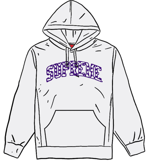 Supreme Hearts Arc Hooded Sweatshirt Ash Grey (SZ XL)