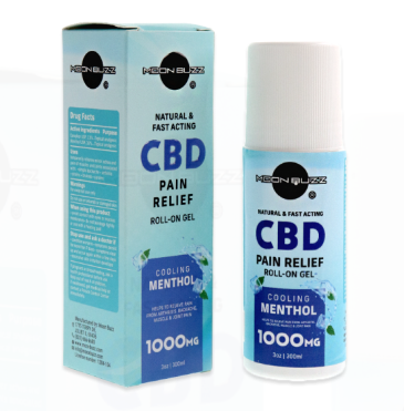 MOON BUZZ CBD PAIN RELIEF ROLL-ON GEL COOLING MENTHOL 1000MG