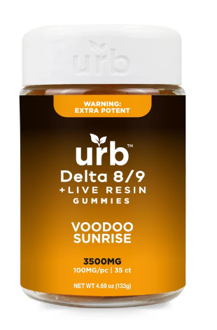 URB DELTA 8/9 + LIVE RESIN THC Gummies 3500MG - VOODOO SUNRISE